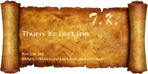 Thurn Krisztina névjegykártya
